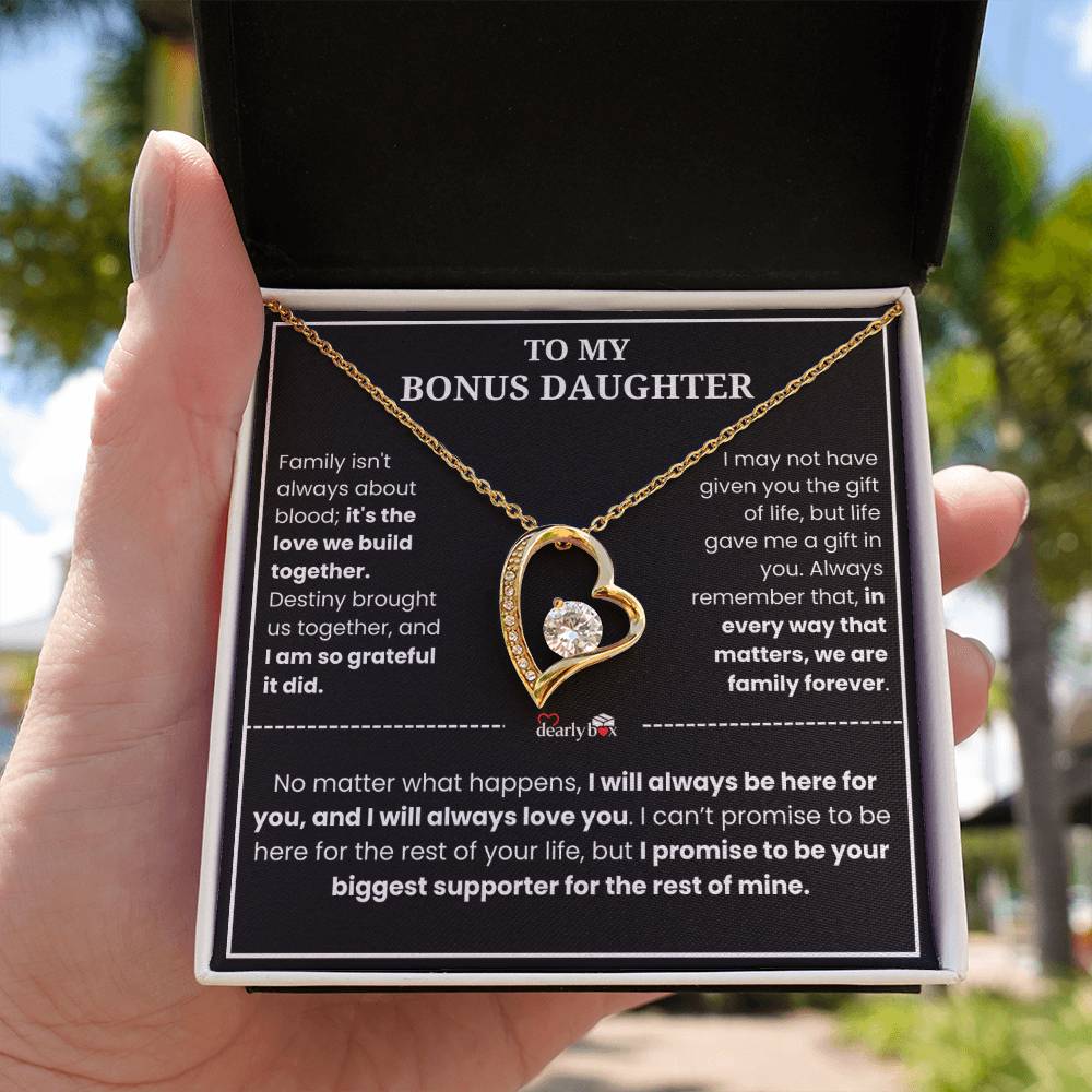 To My Bonus Daughter - "My Family Forever" Necklace