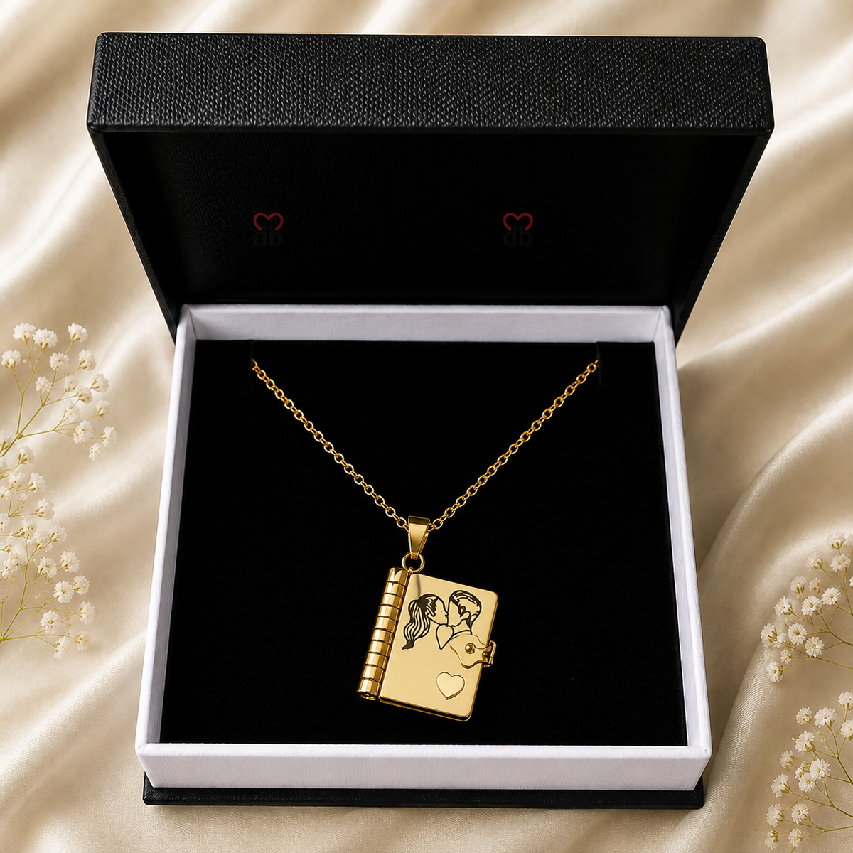 For Love - I Love You Book Necklace