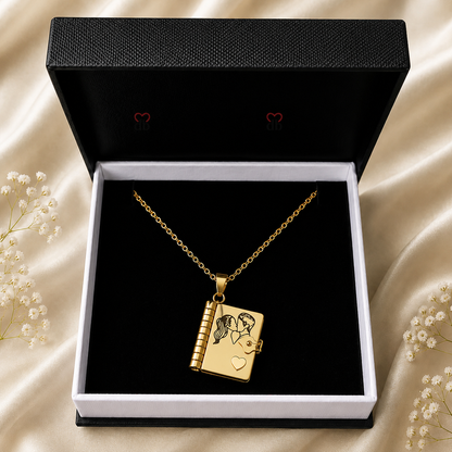 For Love - I Love You Book Necklace