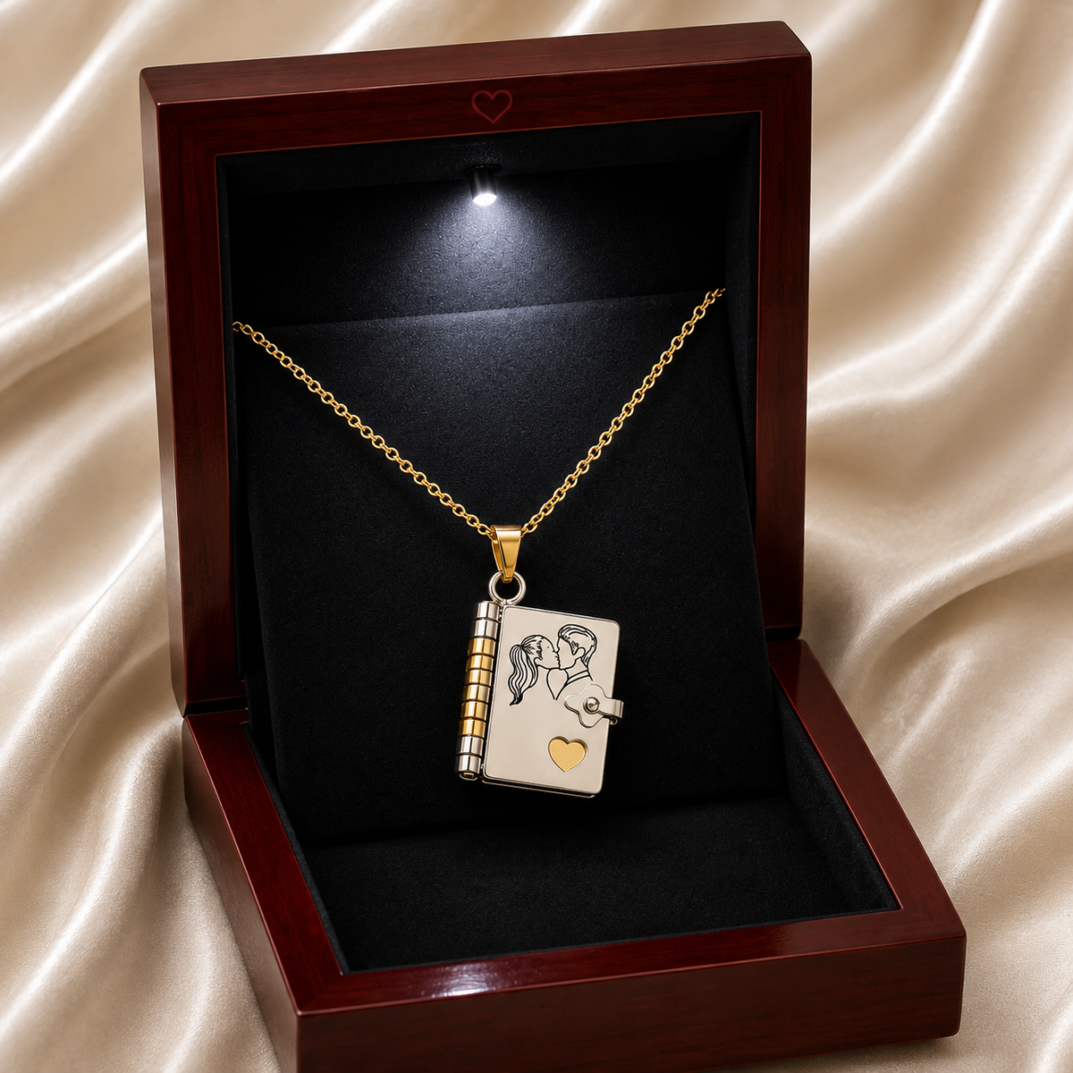 For Love - I Love You Book Necklace