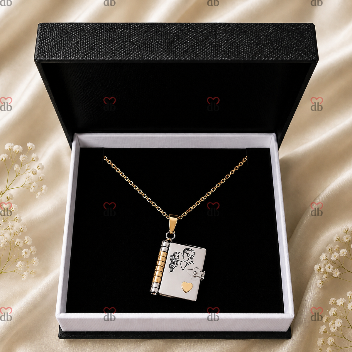 For Love - I Love You Book Necklace