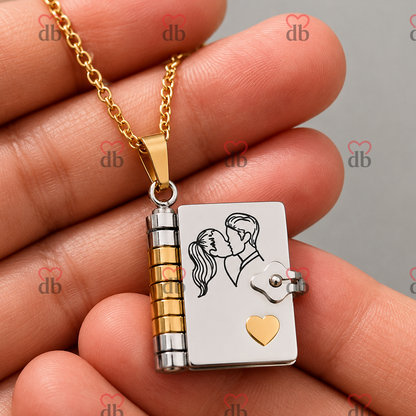 For Love - I Love You Book Necklace