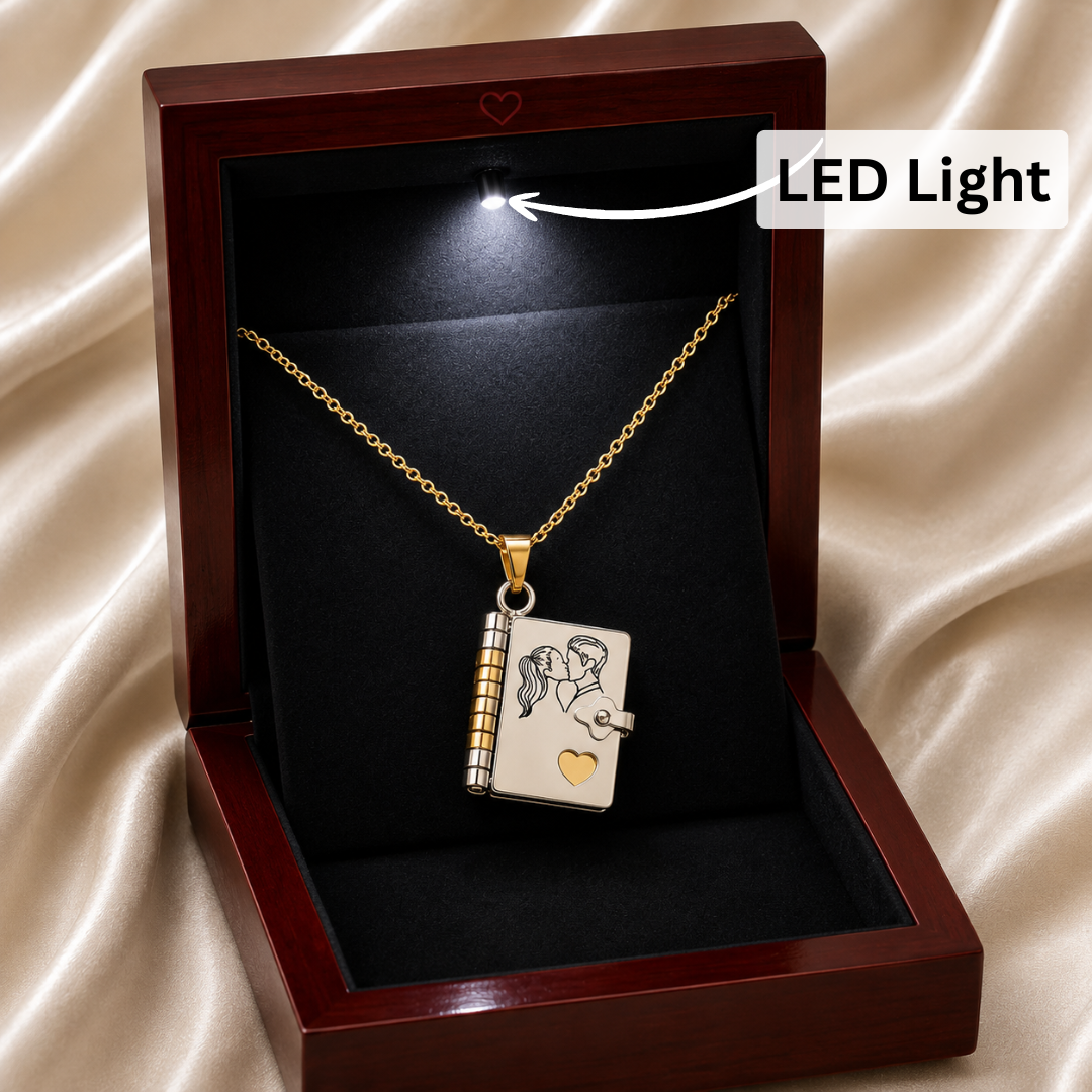 For Love - I Love You Book Necklace