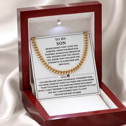 To My Son - "I LOVE YOU FOREVER" Cuban Link Chain