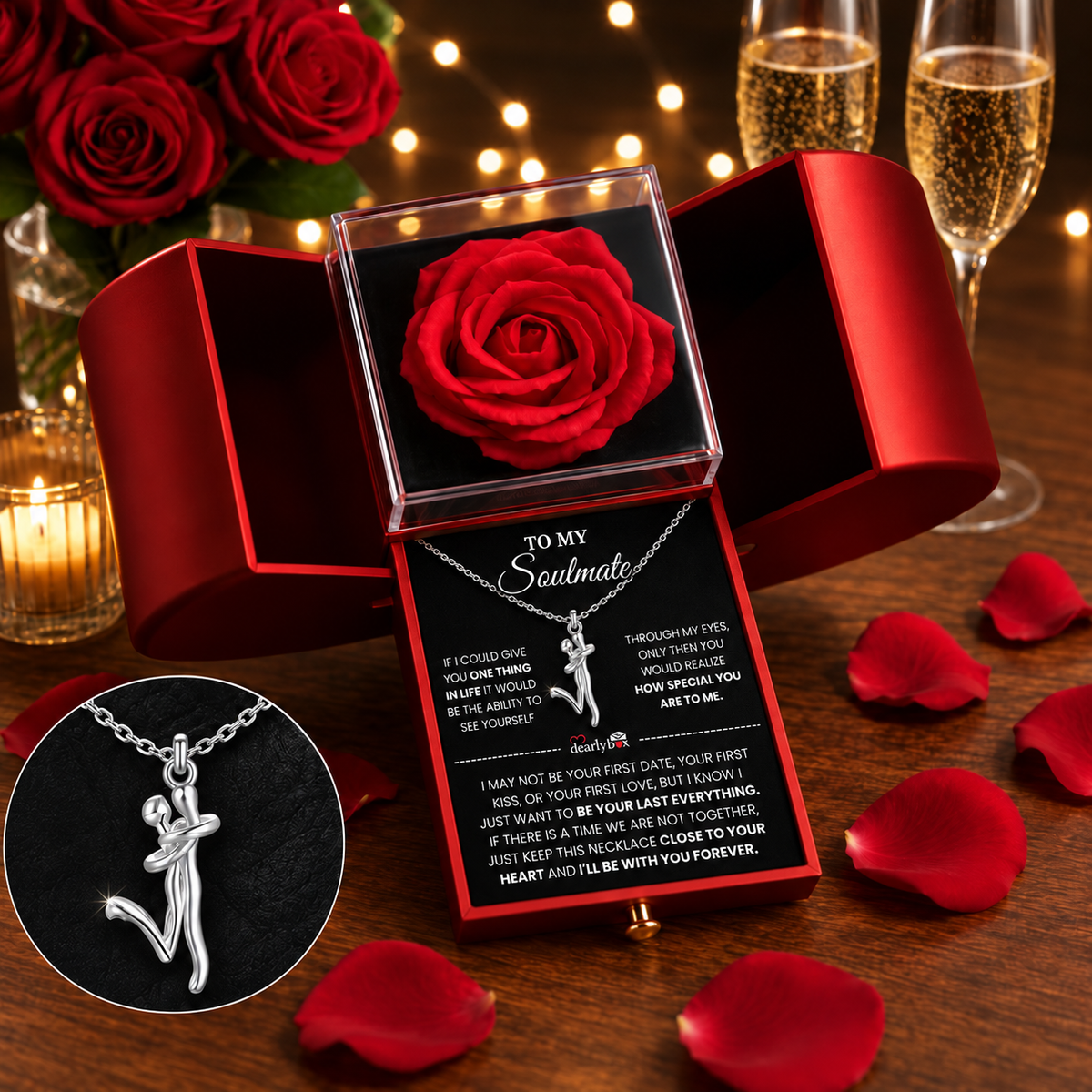 To My Soulmate Forever Hug Necklace