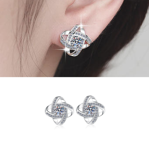 Eternal Knot Stud Earrings – S925 Sterling Silver