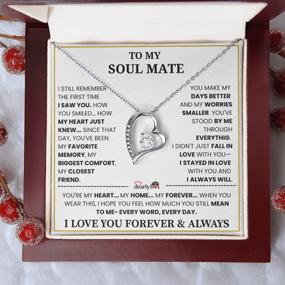 {Almost Sold Out] To my Soul Mate Forever & Always Love Necklace