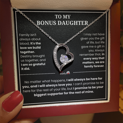 To My Bonus Daughter - "My Family Forever" Necklace