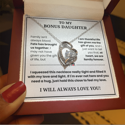 To My Bonus Daughter - "My Family Forever" Necklace