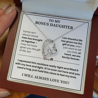 To My Bonus Daughter - "My Family Forever" Necklace