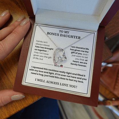To My Bonus Daughter - "My Family Forever" Necklace