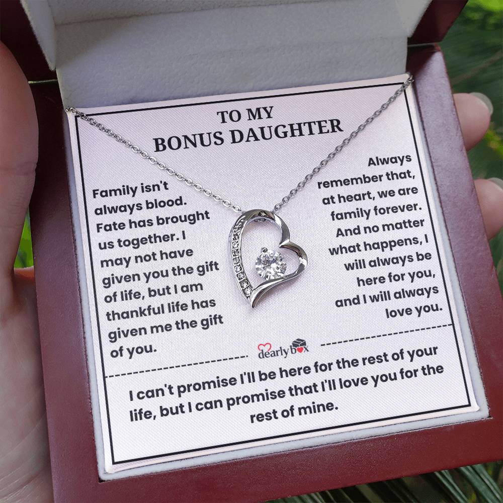 To My Bonus Daughter - "My Family Forever" Necklace