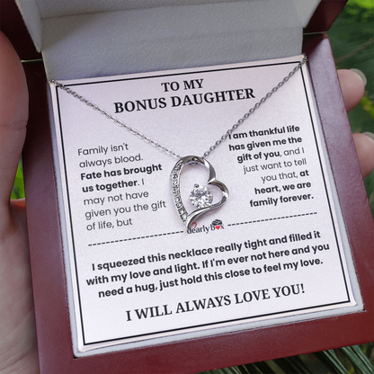 To My Bonus Daughter - "My Family Forever" Necklace