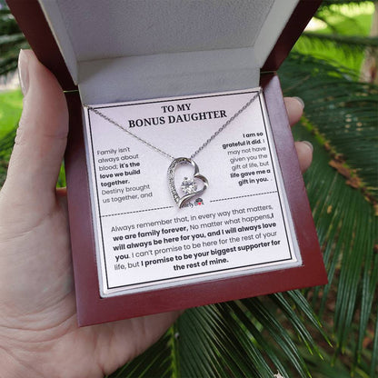 To My Bonus Daughter "Heart Love" Necklace