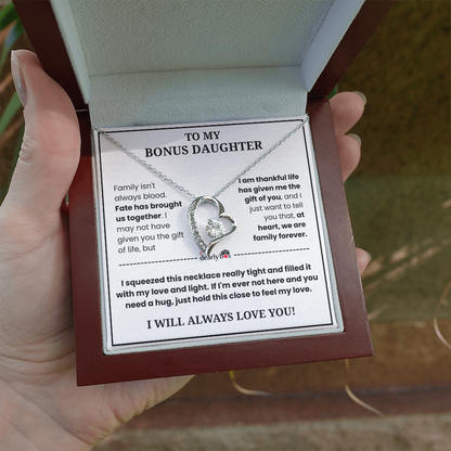 To My Bonus Daughter - "My Family Forever" Necklace