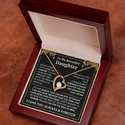 To My Daughter Love You Always & Forever Necklace