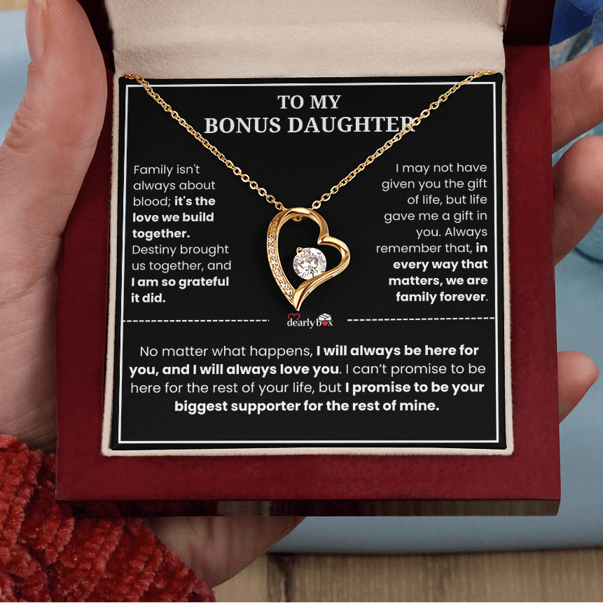To My Bonus Daughter - "My Family Forever" Necklace