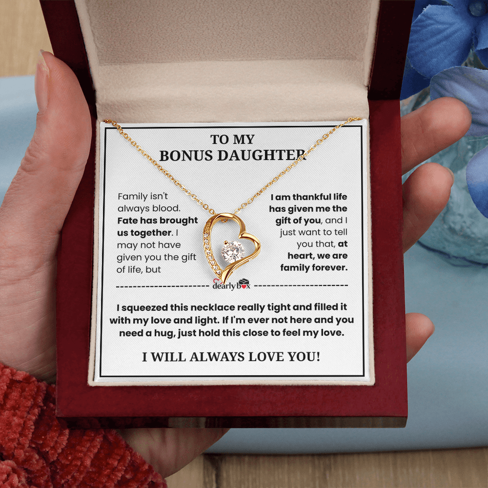 To My Bonus Daughter - "My Family Forever" Necklace