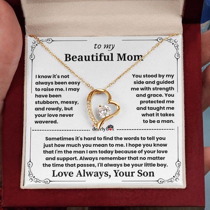 To My Mom - Love Always Heart Necklace