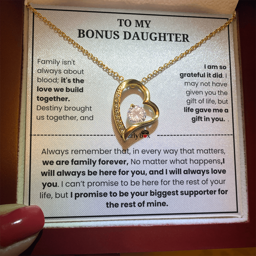 To My Bonus Daughter "Heart Love" Necklace