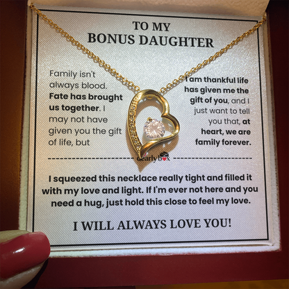 To My Bonus Daughter - "My Family Forever" Necklace