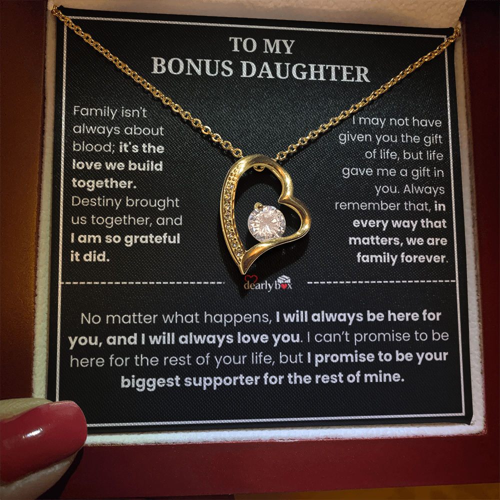 To My Bonus Daughter - "My Family Forever" Necklace