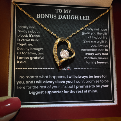 To My Bonus Daughter - "My Family Forever" Necklace