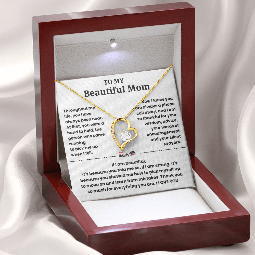 To My Beautiful Mom I Love you "Heart Necklace"