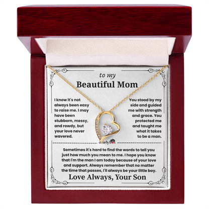 To My Mom - Love Always Heart Necklace
