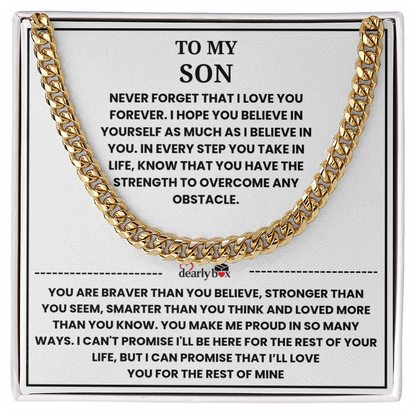 To My Son - "I LOVE YOU FOREVER" Cuban Link Chain