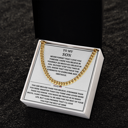 To My Son - "I LOVE YOU FOREVER" Cuban Link Chain