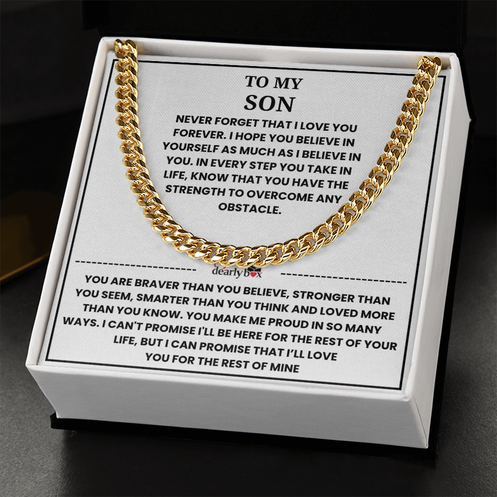 To My Son - "I LOVE YOU FOREVER" Cuban Link Chain