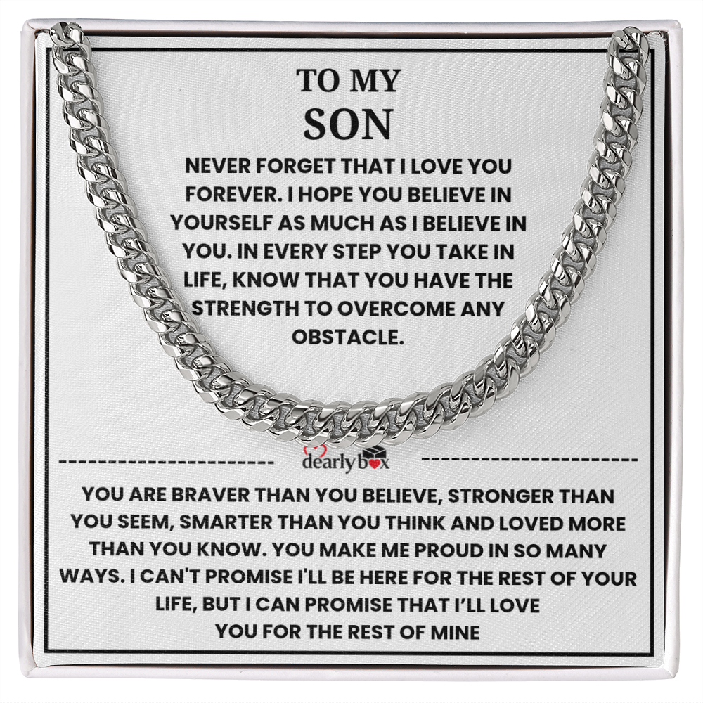 To My Son - "I LOVE YOU FOREVER" Cuban Link Chain