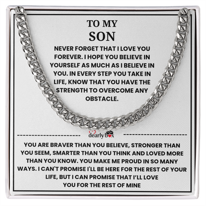 To My Son - "I LOVE YOU FOREVER" Cuban Link Chain