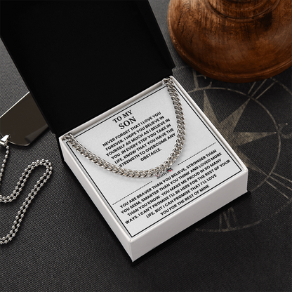 To My Son - "I LOVE YOU FOREVER" Cuban Link Chain