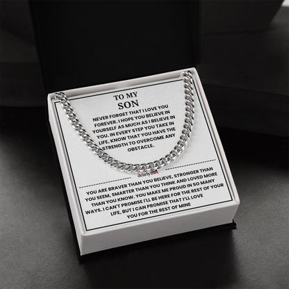 To My Son - "I LOVE YOU FOREVER" Cuban Link Chain