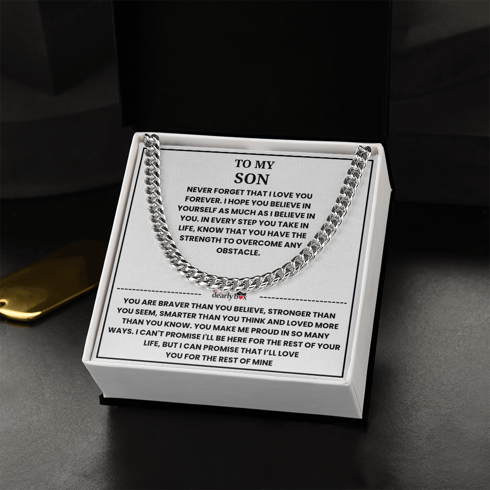To My Son - "I LOVE YOU FOREVER" Cuban Link Chain