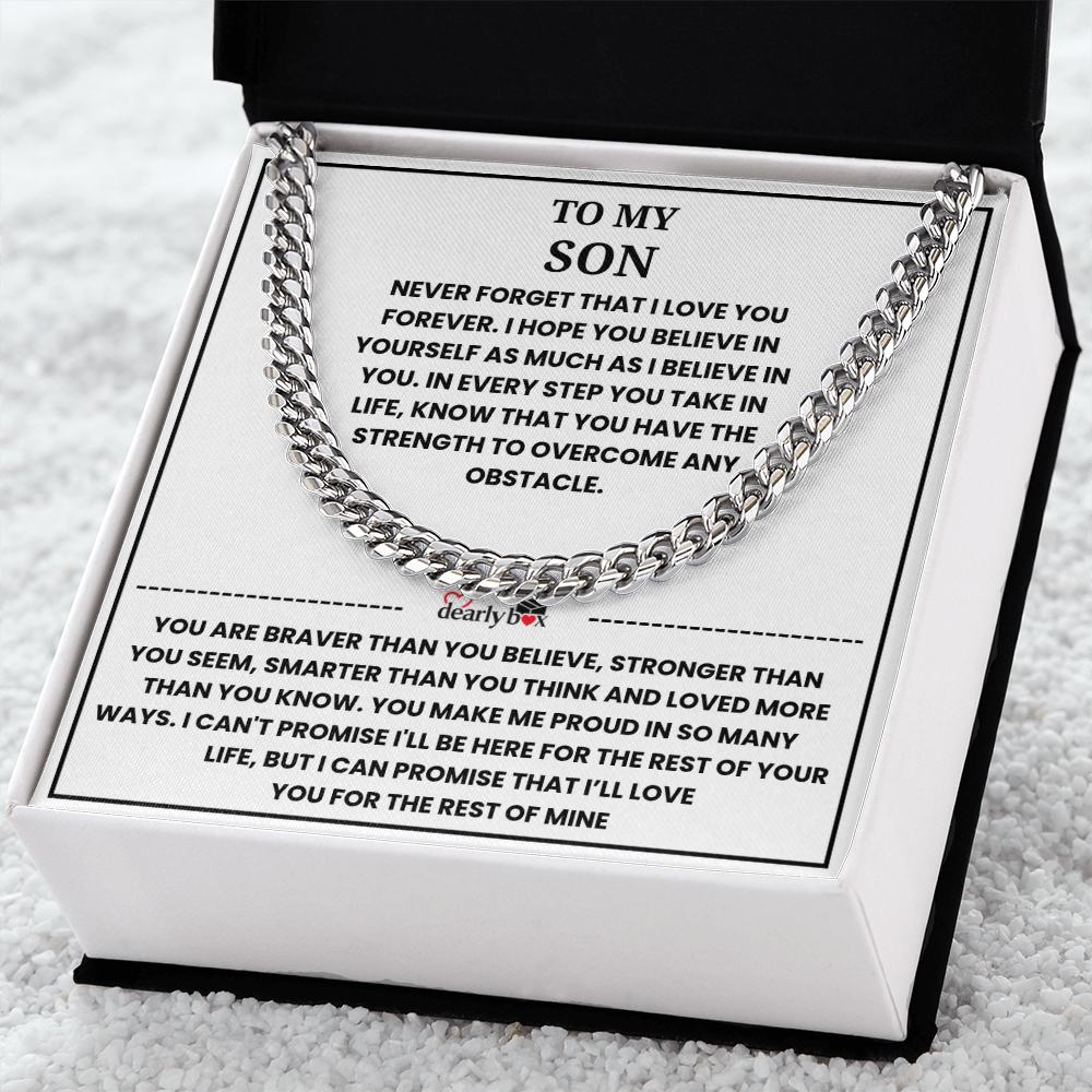 To My Son - "I LOVE YOU FOREVER" Cuban Link Chain