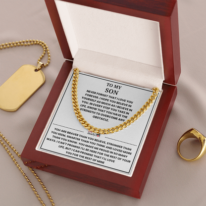 To My Son - "I LOVE YOU FOREVER" Cuban Link Chain