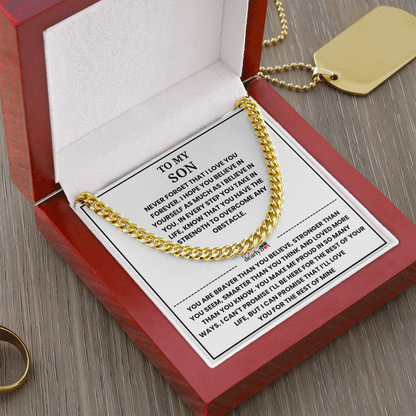 To My Son - "I LOVE YOU FOREVER" Cuban Link Chain