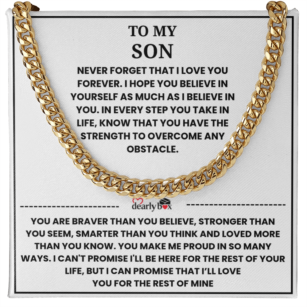 To My Son - "I LOVE YOU FOREVER" Cuban Link Chain