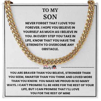 To My Son - "I LOVE YOU FOREVER" Cuban Link Chain