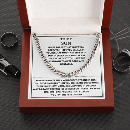 To My Son - "I LOVE YOU FOREVER" Cuban Link Chain