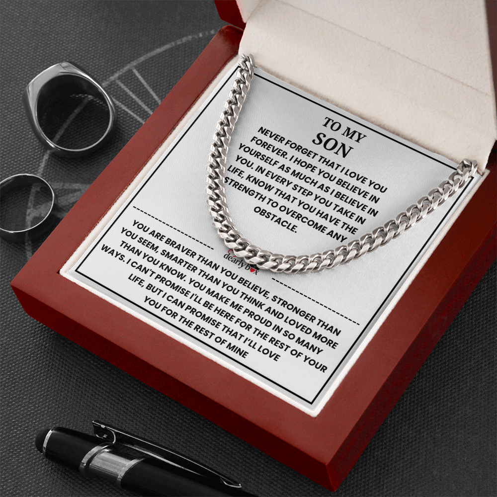 To My Son - "I LOVE YOU FOREVER" Cuban Link Chain
