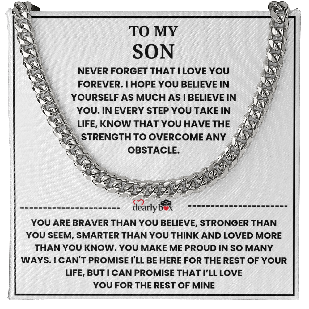 To My Son - "I LOVE YOU FOREVER" Cuban Link Chain