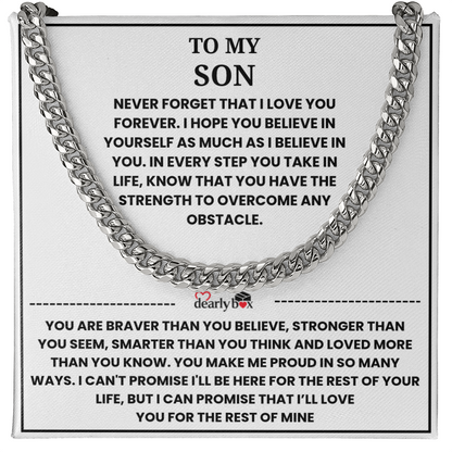 To My Son - "I LOVE YOU FOREVER" Cuban Link Chain