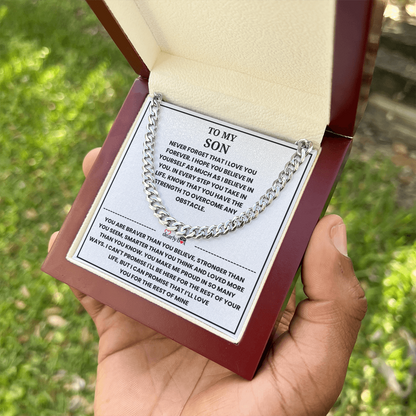 To My Son - "I LOVE YOU FOREVER" Cuban Link Chain