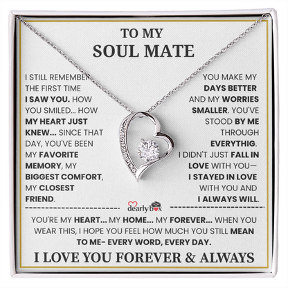 {Almost Sold Out] To my Soul Mate Forever & Always Love Necklace