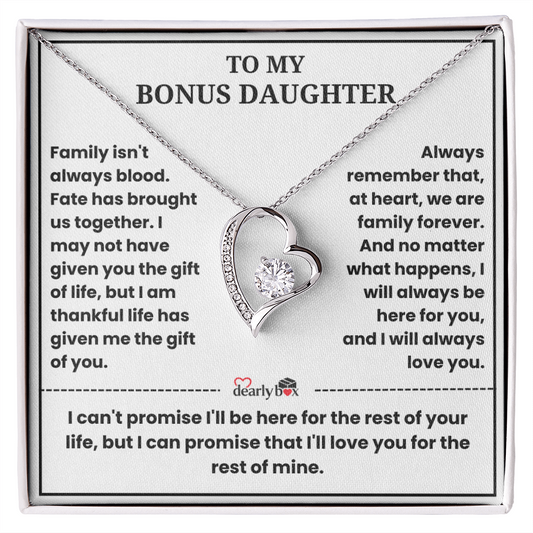 To My Bonus Daughter - "My Family Forever" Necklace