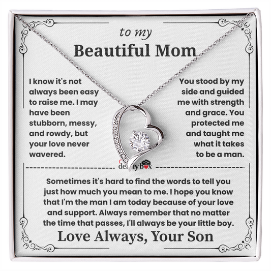 To My Mom - Love Always Heart Necklace